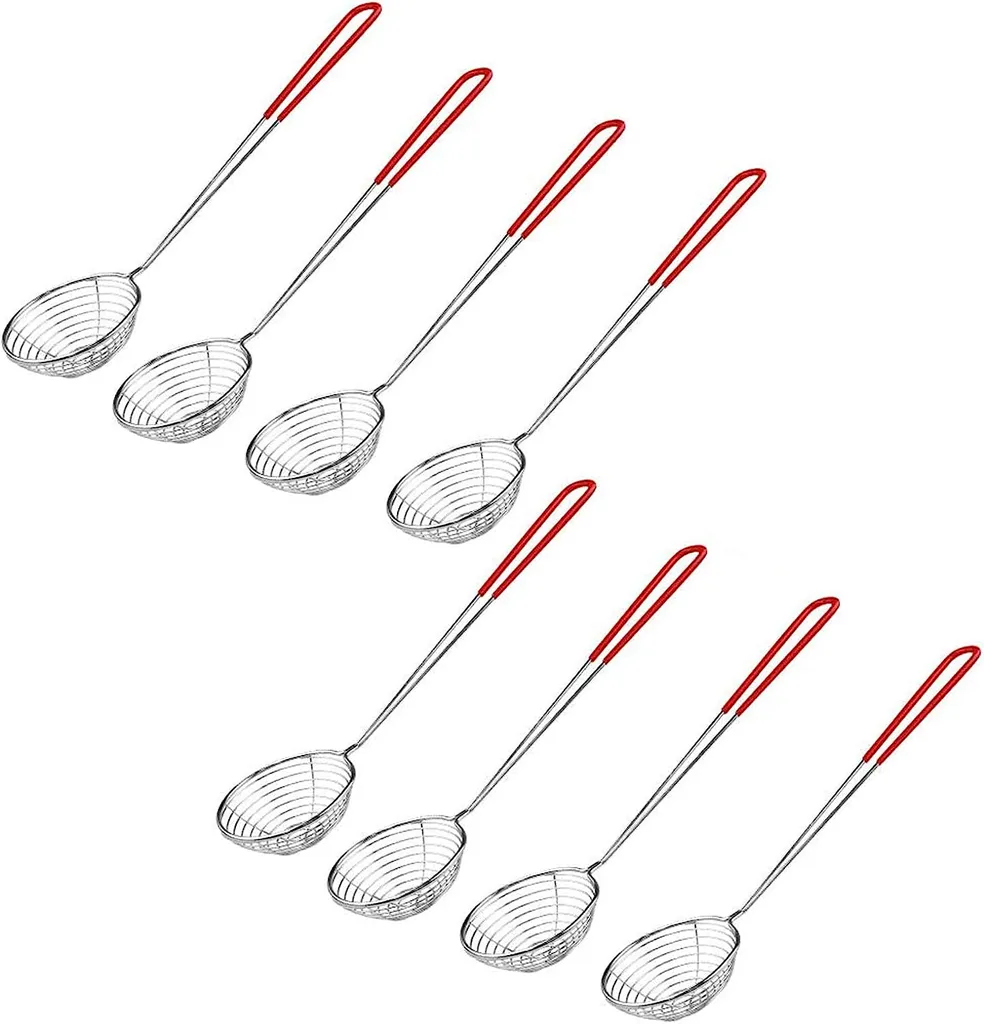 8er Set Edelstahl Fondue Sieb Für Gemüse Und Fleisch