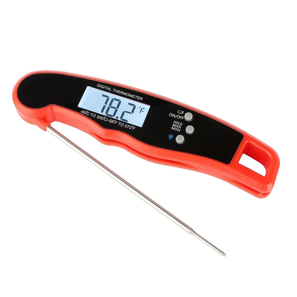 Küchen-digitalthermometer, 3-sekunden-schnellanzeige, Klappbare Lange Sonde, Lcd-display, Automatische Abschaltung, Geeignet Für Küche, Grill, Babyfütterung