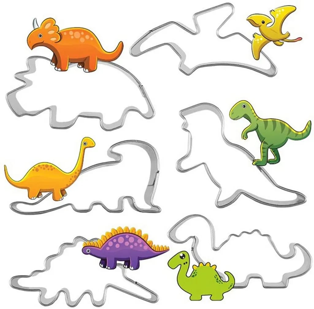 6 Stück Edelstahl-dinosaurier-ausstechform Für Kekse Und Fondant