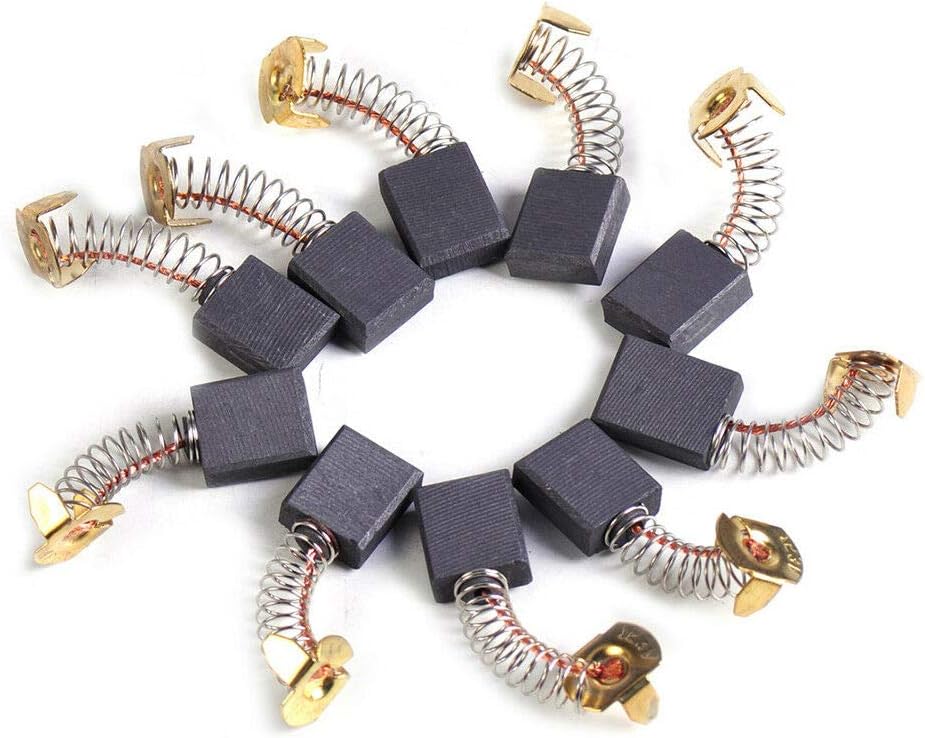 Packung Mit 10 Kohlebürsten Für Elektromotoren (6 X 16 X 18 Mm), Schwarz Und Gold