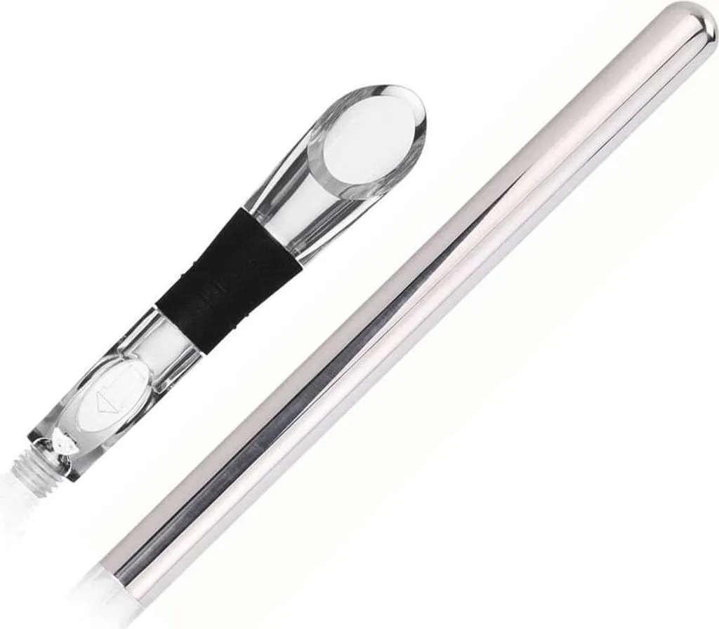 Weinkühlstab Aus Edelstahl - Ideales Weinzubehör Geschenk Für Weinliebhaber Weinkühler Set - Stab Mit Dekanter