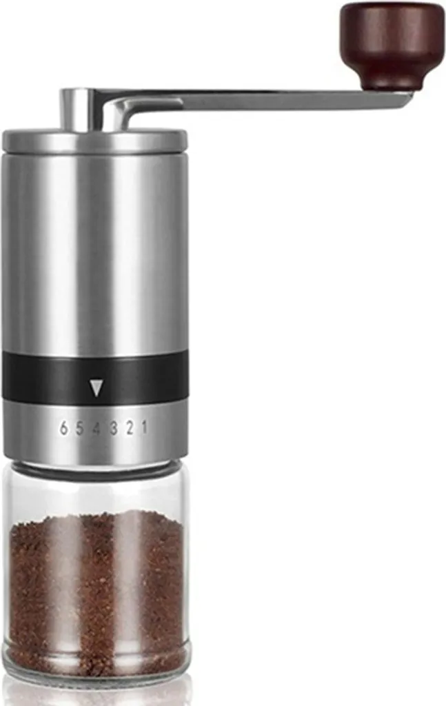 Manuelle Kaffeemühle - Keramik-kaffeemühle Für French Press, Espresso, Türkisch, Aeropress – Edelstahl Handkurbelmühle – Bonus Scoop, 6-gang-einstellung