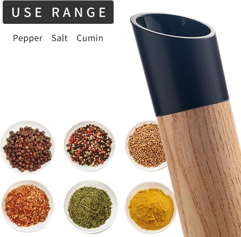 Pfeffermühlen-set Aus Hochwertigem Akazienholz Gefertigt Modernes Design Geschenkidee Keramikmahlwerk Für Salz, Pfeffer, Chili Und Alle Arten Von Kräutern