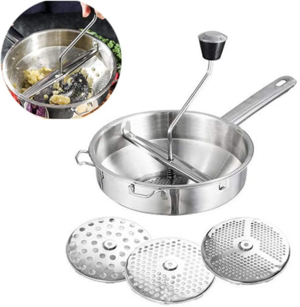 Manuelle Passiermühle Aus Edelstahl - Multifunktionale Mühle Für Suppe, Marmelade, Babybrei, Saucen