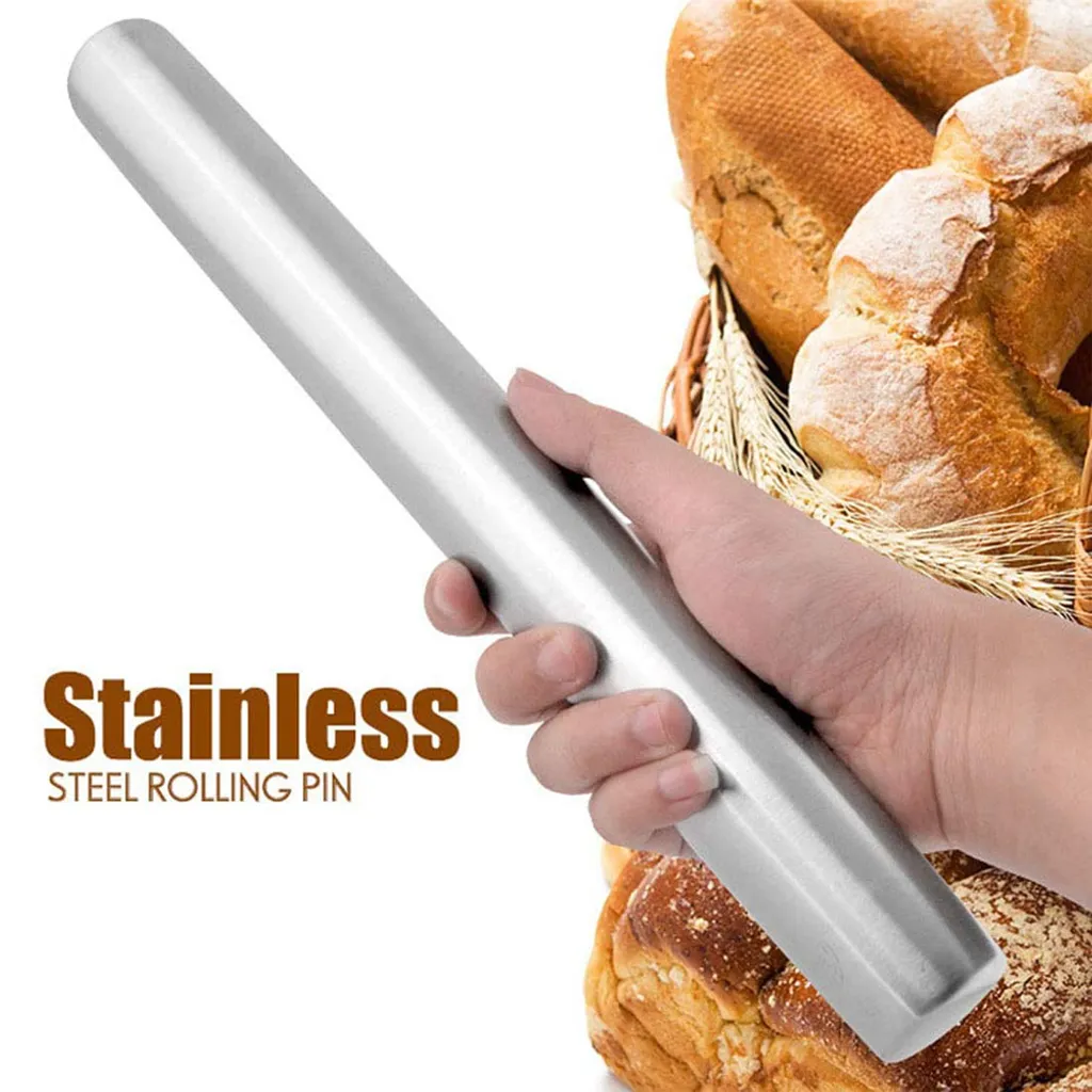 Edelstahl-nudelholz - Metall-nudelholz, Perfektes Backzubehör Für Fondant, Pizza, Kuchen, Pasta-teig Und Blätterteig, 40 Cm