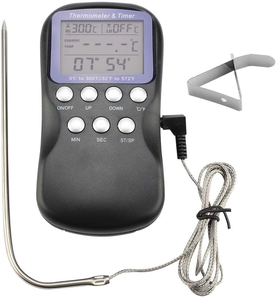 Kabelgebundenes Digitales Lebensmittelthermometer, Elektronisches Thermometer Für Grill Und Fleischofen Mit Großem Lcd-display, Grillküchengerät