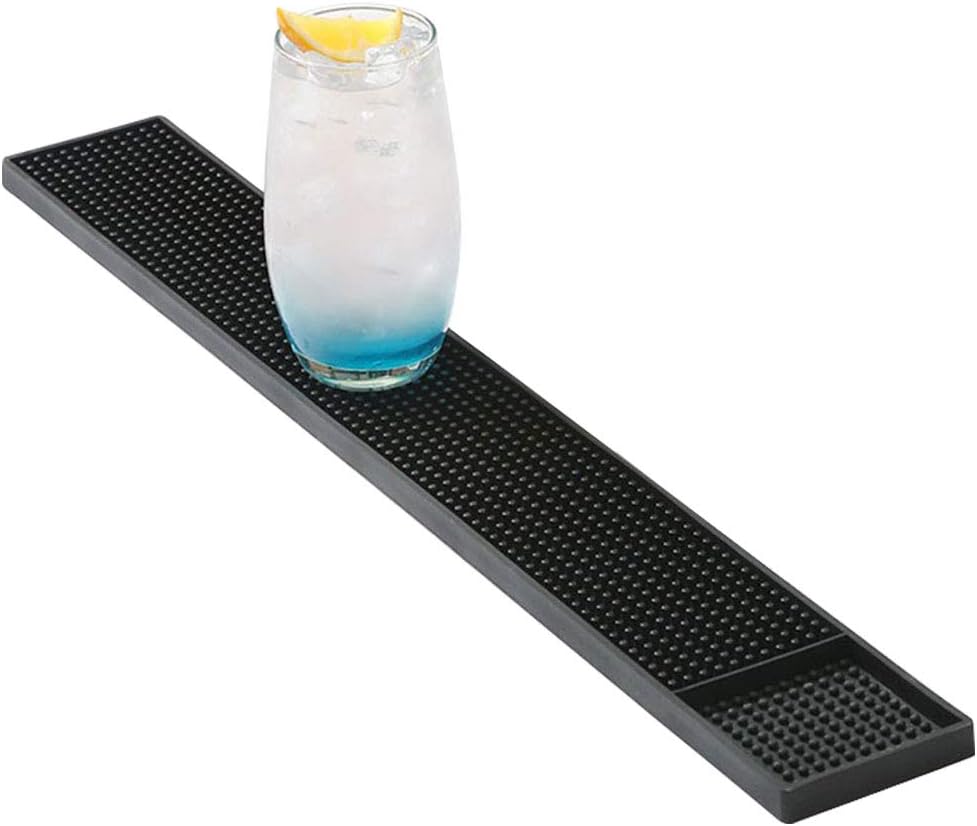 Rutschfeste Und Wasserdichte Barmatte Aus Pvc-gummi, Ideal Für Getränke, Cocktails, Bier, Cafés, Hotels, Kneipen Und Privathaushalte (schwarz, 60 X 8 Cm).