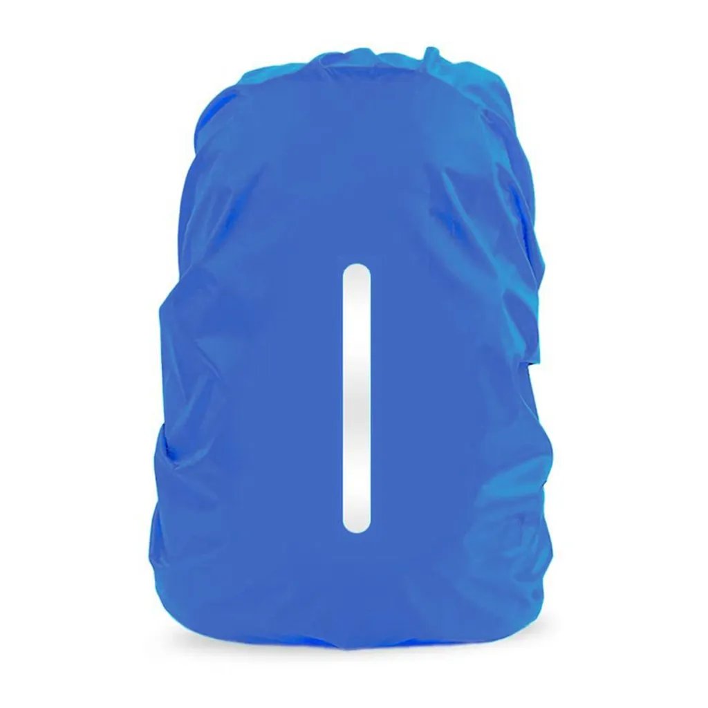 Rucksack-regenschutzhülle Wasserdicht Staubdicht Diebstahlsicher Reflektierendes Streifendesign Für Radfahren Camping Reisen Outdoor-aktivitäten Königlich Blau L