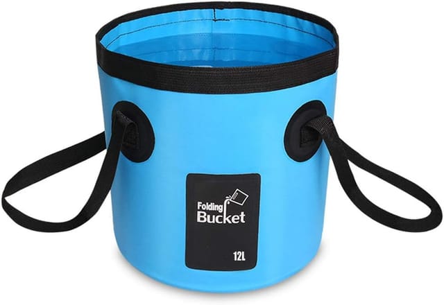Faltbarer Eimer Robuster, Wasserdichter Falt-eimer (12 L) Faltbar, Für Camping, Reisen, Garten, Angeln, Bootfahren, Strand, Wandern Und Picknicks Tragbarer Und Faltbarer Wasserbeutel
