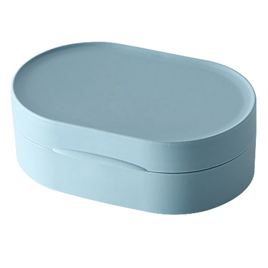 Reise-seifenschachtel, 1 Stück Tragbare Seifenschachtel Mit Deckel, Reise-bar-seifenhalter, Seifen-kit Für Camping, Fitnessstudio, Reise (blau, Oval)