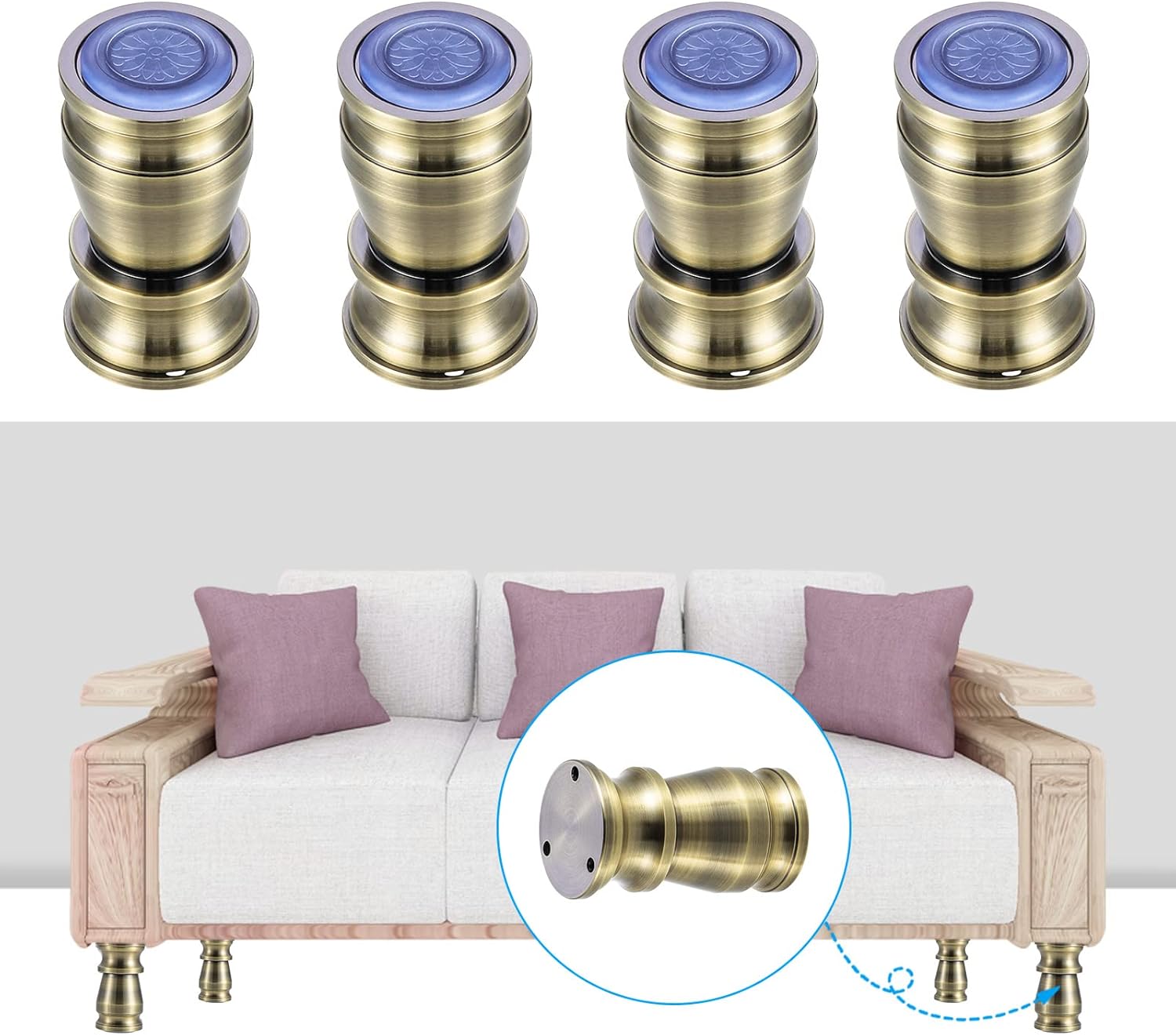 Set Mit 4 Verstellbaren, 8 Cm Dicken Möbelfüßen Aus Aluminiumlegierung Für Regale, Schränke, Tische, Arbeitsplatten, Küche, Büro (bronze) Oi-fris