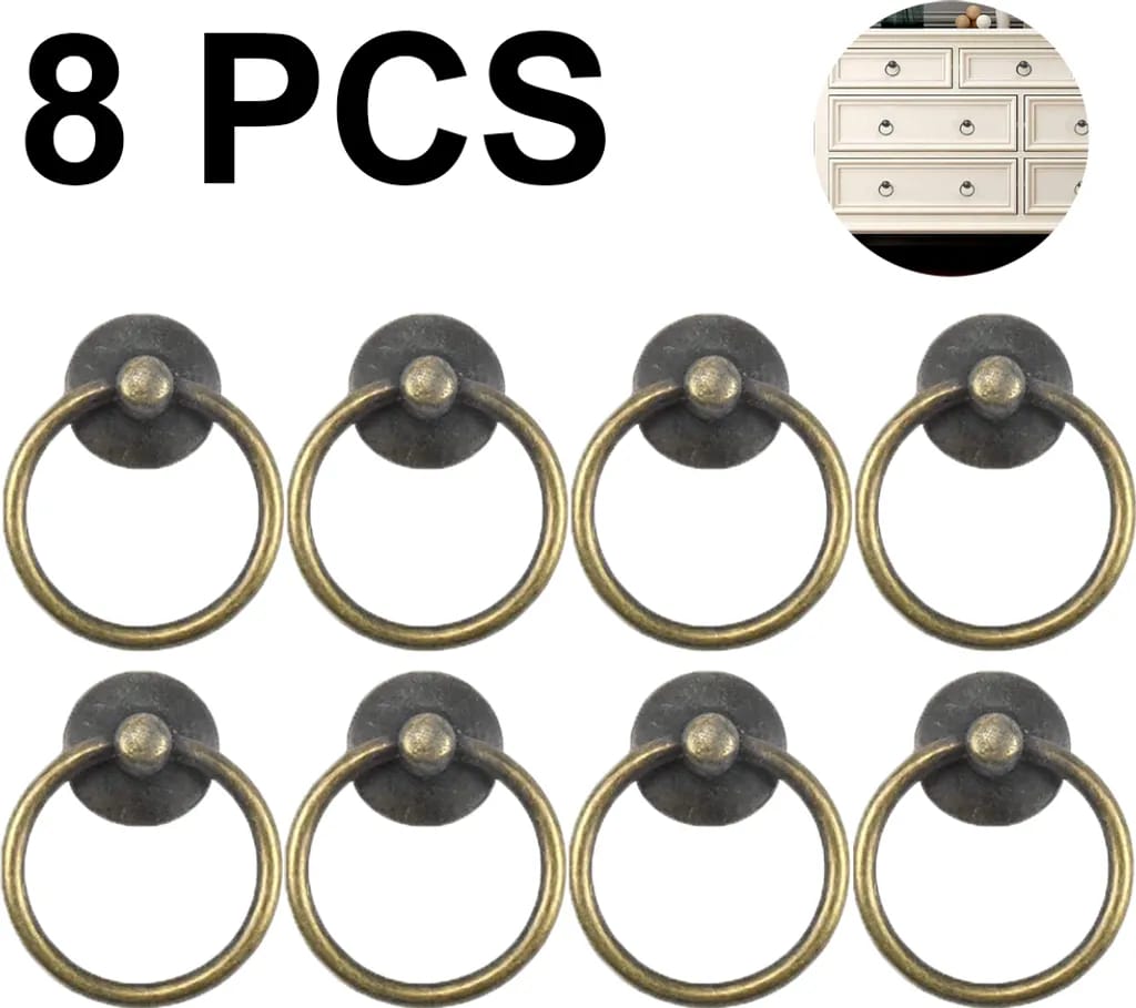 8 Stück Möbelknöpfe Vintage-möbelgriffe Schrankknöpfe Schubladenknöpfe Schrank Schublade Griffe Ringknopf Für Möbel Schrank Kommode Tür Möbelknauf Kleiderschrank