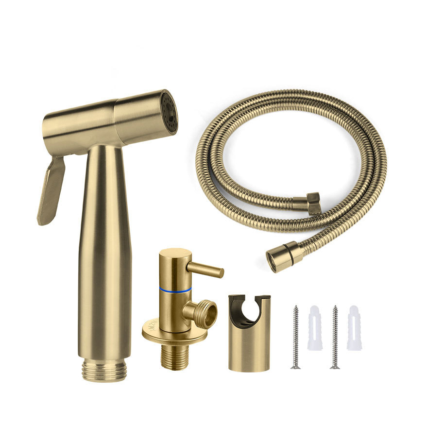 Einteilige Edelstahl-wc-handbrause, Bidet-duschset, Wc-handbrause Mit Wasserhahn (gold)