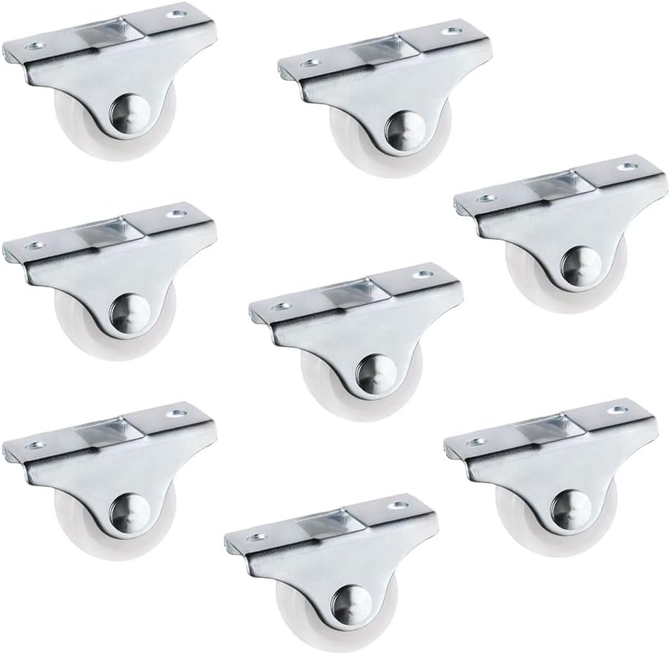 Mini-rollen Aus Kunststoffgummi (25 Mm) Mit Metall-drehplatte, Kleine Rollen Für Kleinmöbel, Haushaltsgeräte Und Ausrüstung, Silberfarben, 8 Stück