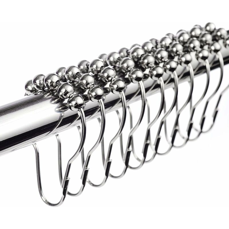 Verchromte Duschvorhangringe Aus Edelstahl – 12er-set – Silber