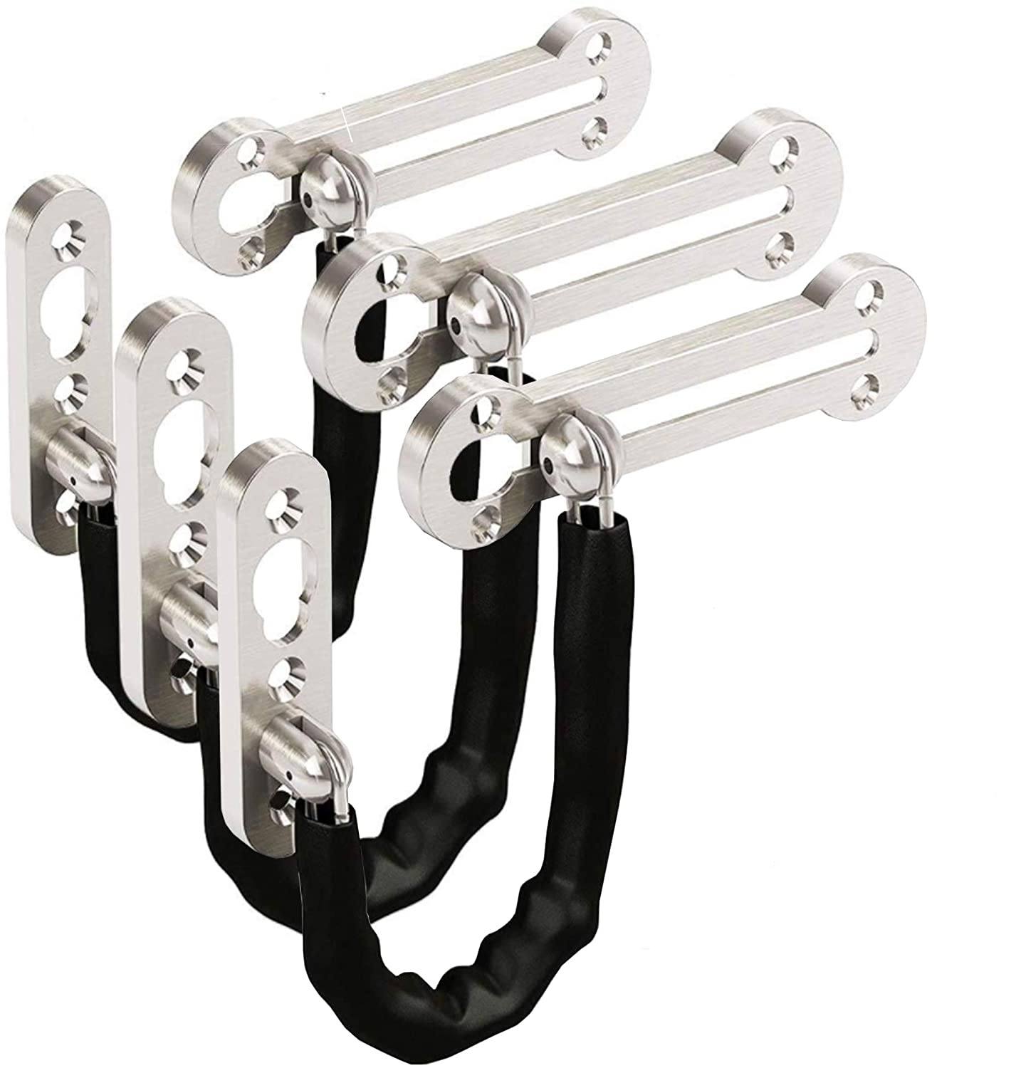 Edelstahlkette, Diebstahlsicherungsschloss (3 Silberne Teile)