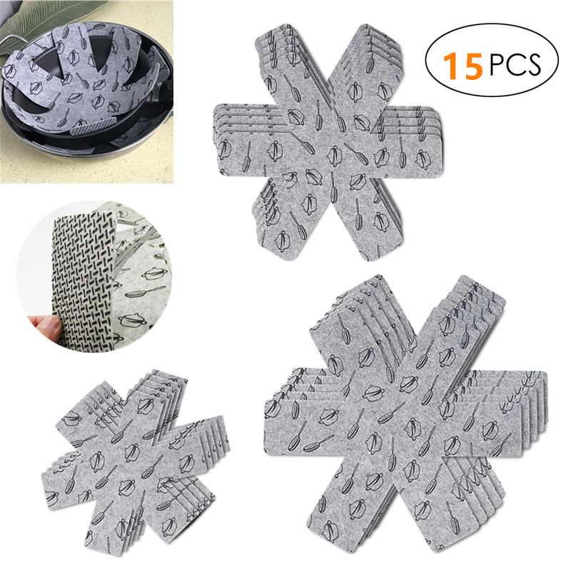 Topflappenschoner Und Topfschoner, 15-teiliges Topfschoner-set, Hochwertige Separate Pads Zum Schutz Ihrer Küchenoberflächen Und Zur Vermeidung Von Kratzern (3 Größen: 26 Cm, 35 Cm, 38 Cm)