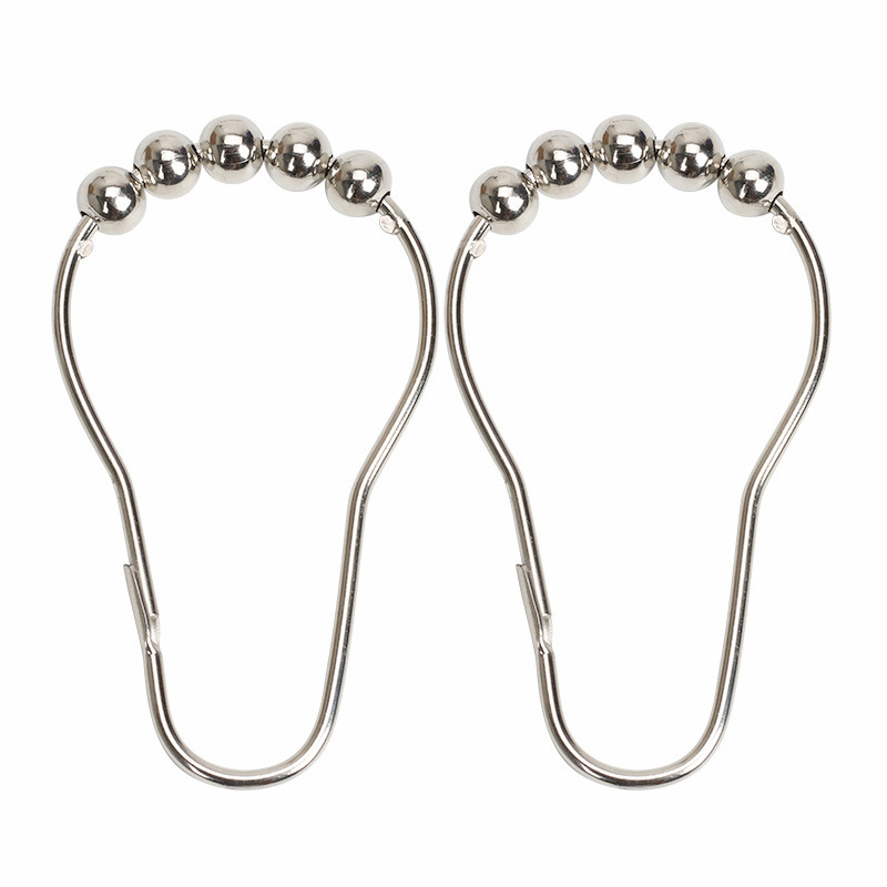 Set Mit 2 Duschvorhangringen Für Duschstangen, Stabile Metallringe, Duschvorhanghaken Aus Edelstahl (silber) – 7 X 4 Cm