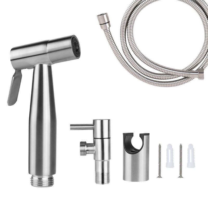 Einteilige Edelstahl-wc-handbrause, Bidet-duschset, Wc-handbrause Mit Wasserhahn (silber)