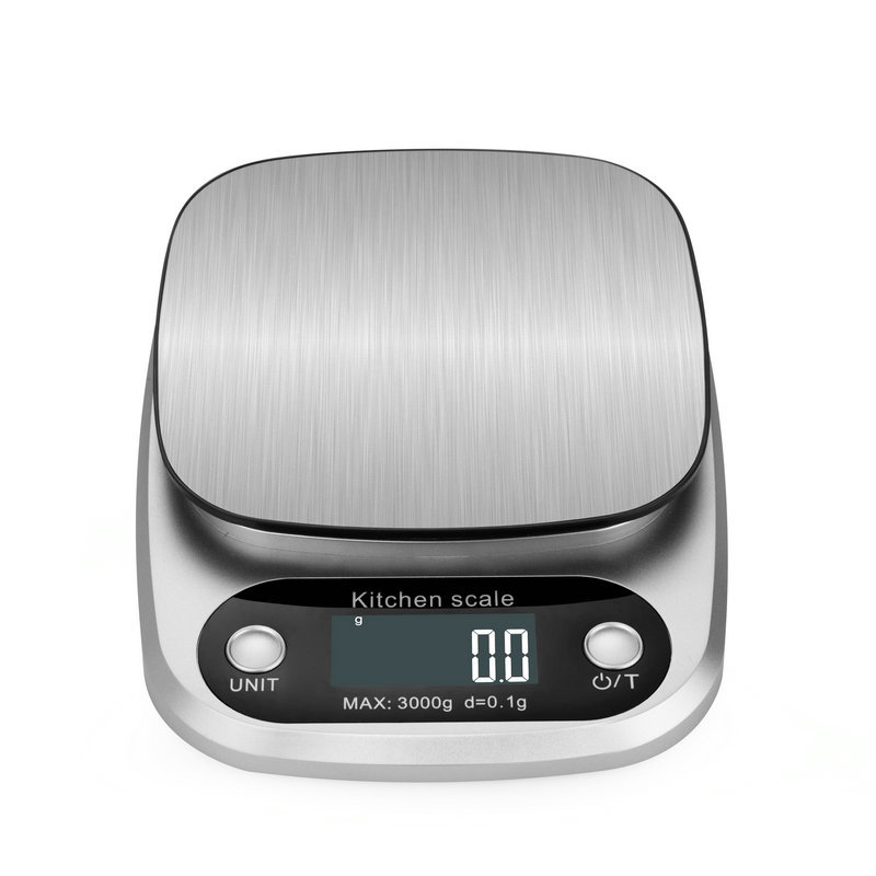Digitale Küchenwaage – Von 1 G Bis 10 Kg – Edelstahl – Hohe Präzision – Mit Lcd-bildschirm Und Batterie (silber)