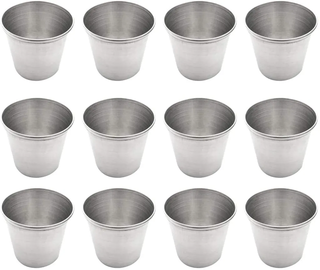 12 Stück Edelstahl-schnapsgläser Tragbare Whisky-tequila-gläser
