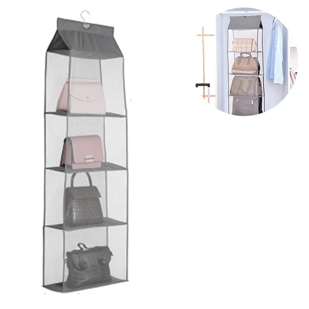 Handtaschen-aufbewahrung Hängend Mit 4 Fächern Taschen-organizer Für Den Schrank