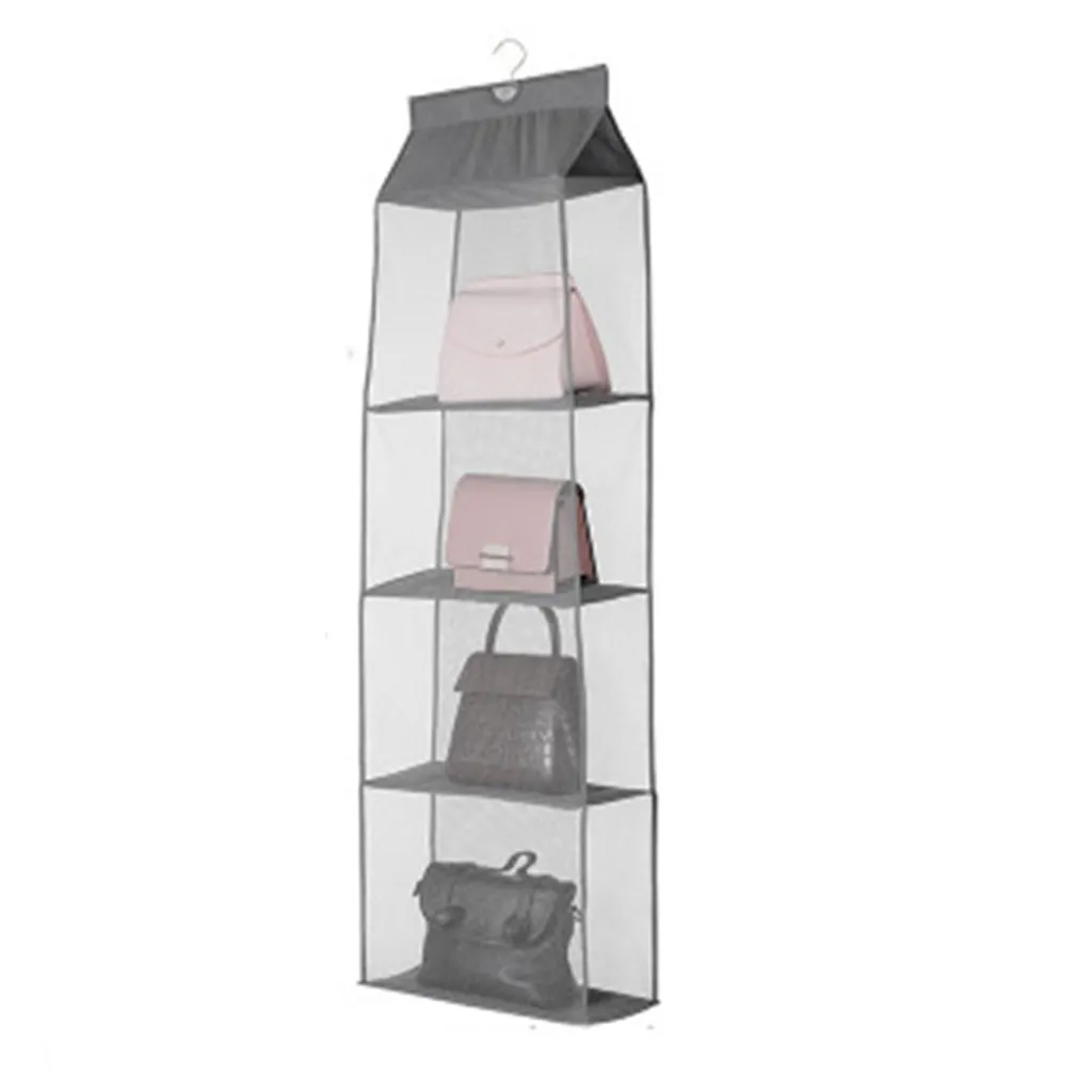 Hängende Handtaschen-aufbewahrung Organizer Haushaltswaren Vliesstoff 4-taschen-geldbörse Tasche Organizer Für Schrank