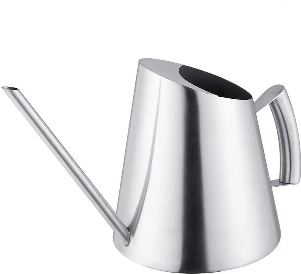 Edelstahl-gießkanne, 900ml Gießkanne, Blumengießkanne Aus Metall Für Zimmerpflanzen, Gartengießkanne Mit Goldenem Langen Auslauf Für Balkon Und Garten
