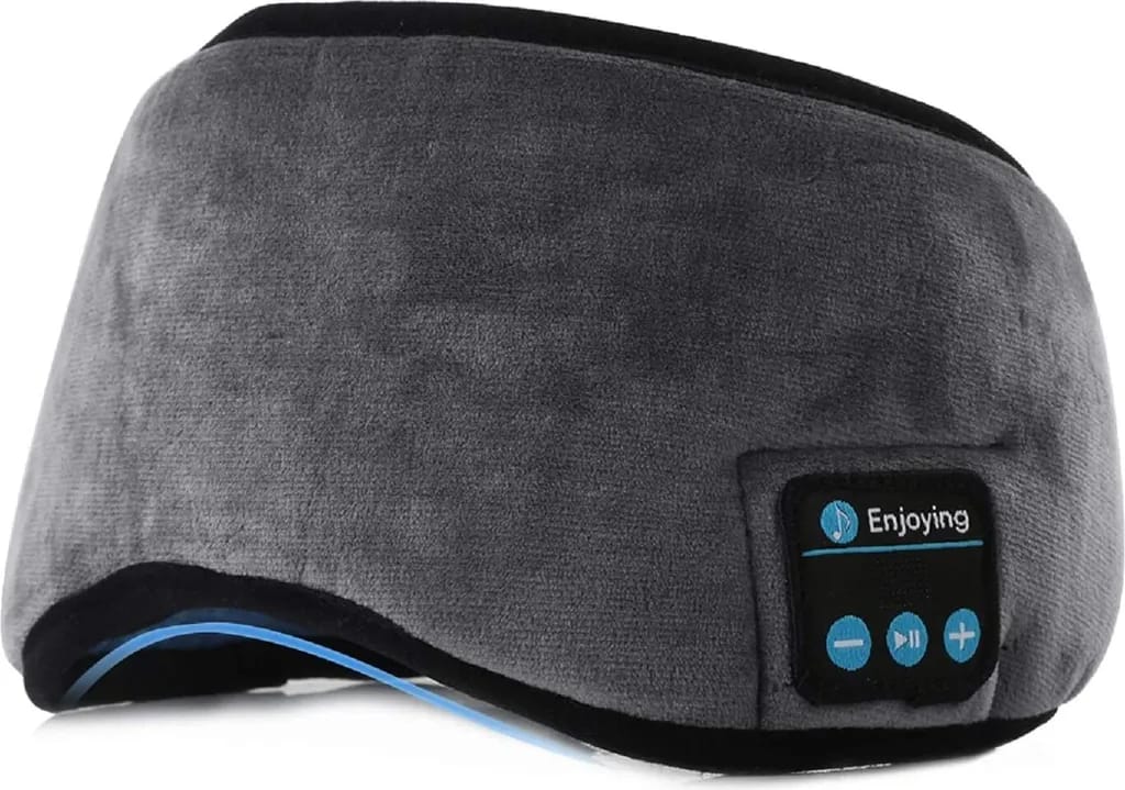 Bluetooth-schlafmasken-kopfhörer, Kabellose Schlafmaske Zum Schlafen, Waschbare Schlafbrille Lichtblockierende Augenmaske (grau)