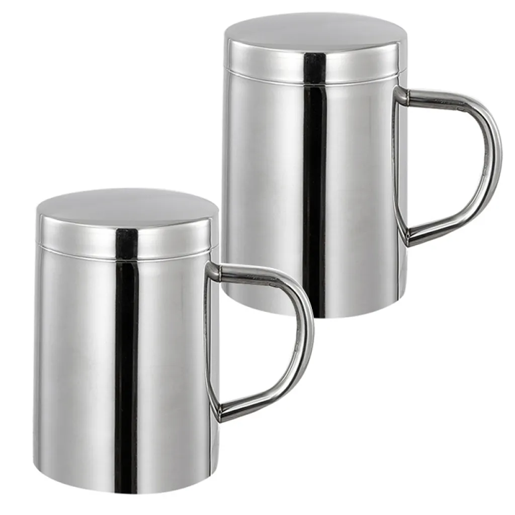 2 Stück Edelstahl-thermobecher Becher Thermosbecher Kaffeebecher Isolierbecher Tassen (320ml Mit Deckel)
