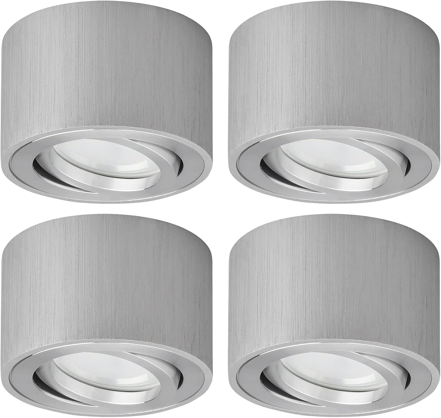 Led-modul Mit Beiliegender 5w Silberbirne, Runder Einbaustrahler Warmweiß 400 Lm 3000 K, 80 X 50 Mm Aufbaumontagesatz Mit Reflektor Und Lampengehäuse.