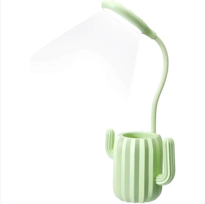 Einteilige Kabellose Tischleuchte Mit Einstellbarer Helligkeit, Touch-led-leselampe, Schreibtischlampe Mit Stifthalter, Bürodekoration, Originelles Geschenk Für Mädchen – Grün – 135 X 98 X 415 Mm
