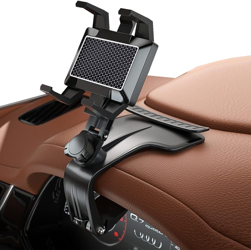 Einteilige Kfz-handyhalterung, Multifunktionaler Rückspiegel Mit Um 360° Verstellbarer Federklemme Für Smartphones Von 3 Bis 7 Zoll – 13 X 8 X 11,5 Cm
