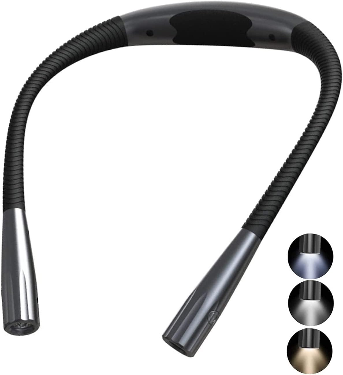 Zweiteilige, Wiederaufladbare Nackenlampe, 3 Farben, Klappbare Arme, Lange Lebensdauer, Ideal Zum Lesen, Heimwerken, Reisen, Campen Und Stricken.