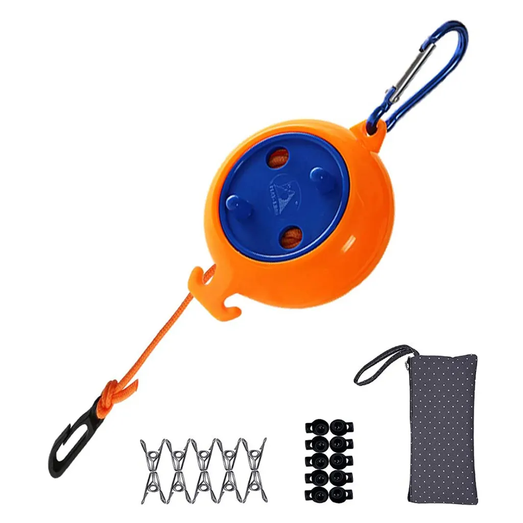 Tragbare Wäscheleine, 8m Einziehbarer Wäschetrockner Für Outdoor-camping-reisen, Badezimmer-wäscheraum-garten