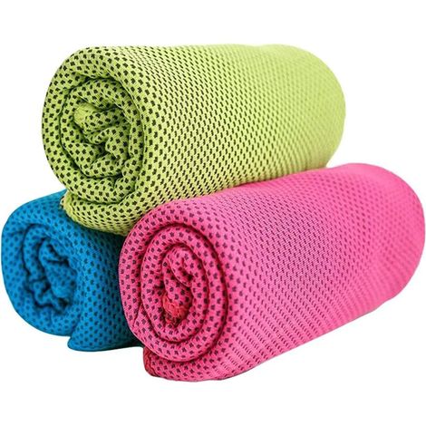 Kühlendes Handtuch Sporthandtuch, Mikrofaser Handtuch Für Sport & Fitness, Eistuch Kühltuch Halstuch Für Golf, Wandern, Laufen, Tennis, Camping, Reisen (blau, Grün, Rosa)