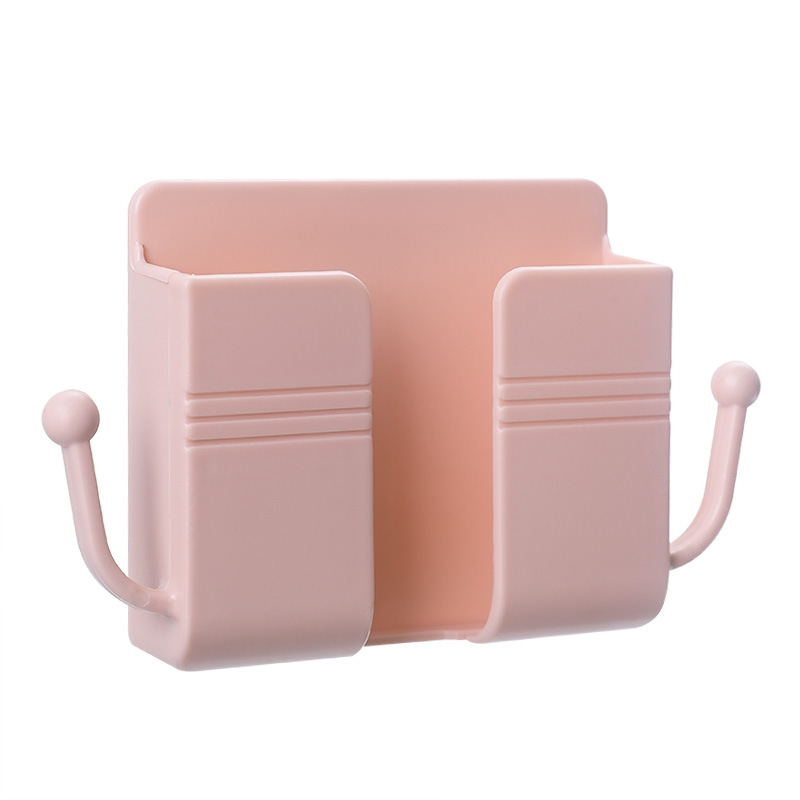 4-teilige Wandaufbewahrungsbox, Rosa, Mit 2 Haken Für Fernbedienung, Handy Und Kopfhörer.