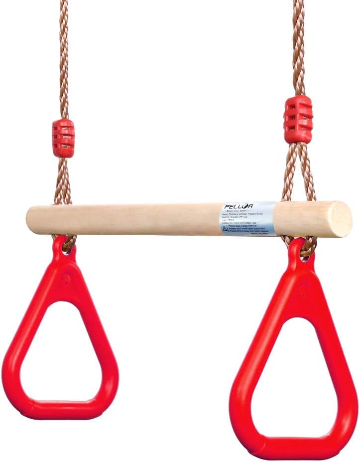Holztrapezschaukel Mit Turnringen, Kinderspielbereich, Rutsche, Garten (innen/außen)