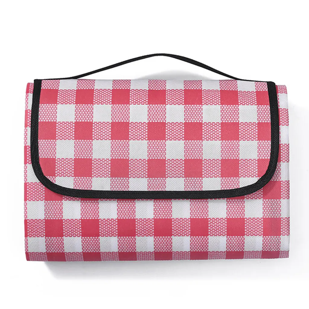 Große Wasserdichte Picknickmatte, Rote Quadratische Form, 90150cm, Für Reisen Camping Wandern Party Park Rasen