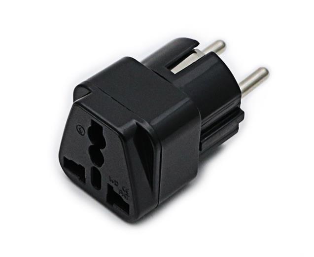 Premium Eu Universaladapter, Internationaler Konverter Auf Eu, 250v Schwarzer Reiseadapter