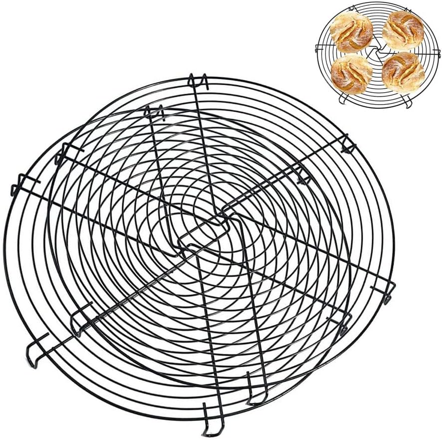2 Runde Kuchenständer, Runde Tortenplatten, Backbleche, Brotröster Für Cafés Und Restaurants (schwarz)