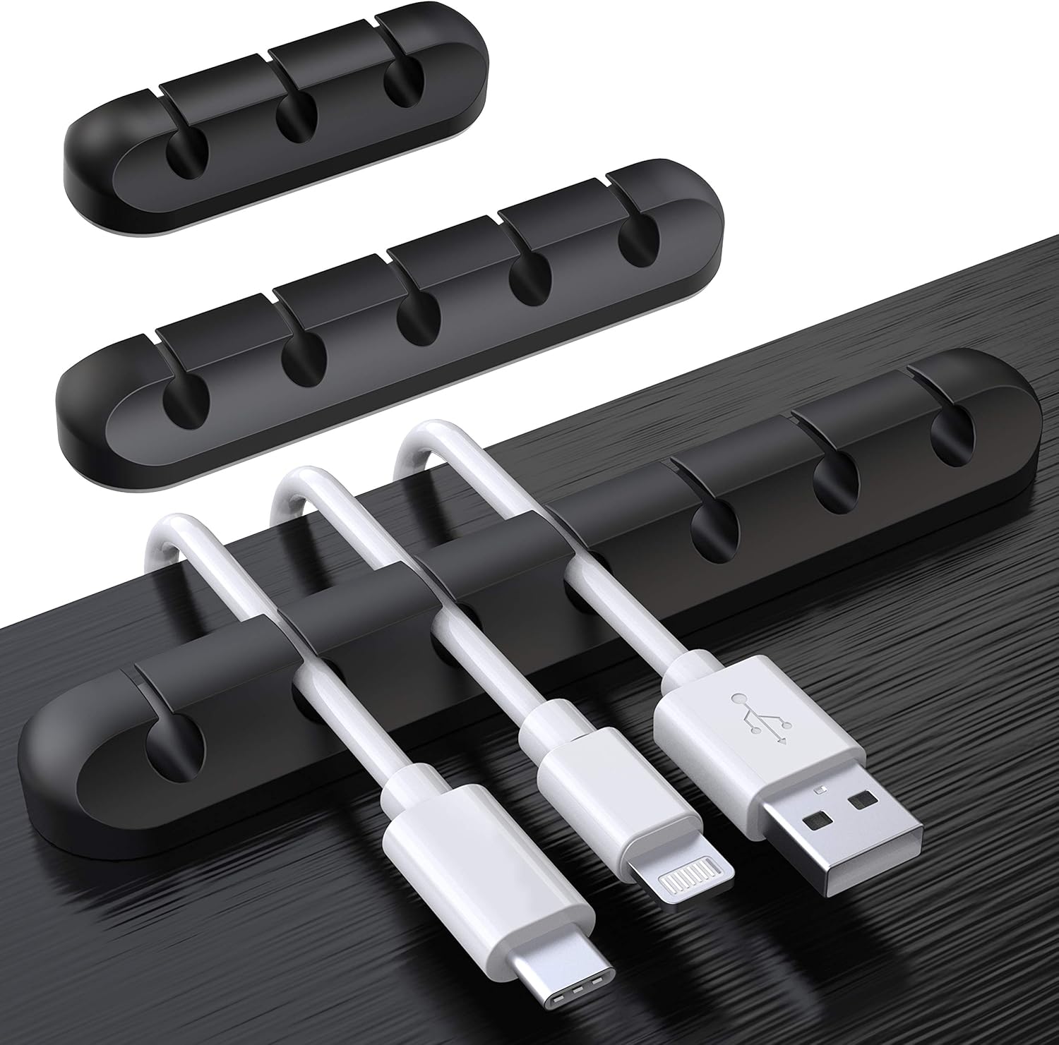 Clips Kabelorganizer Für Den Schreibtisch, 3er-pack Kabelhalter, Kabelorganisator, Kabelmanagement, Kabelaufbewahrung Für Usb-ladegerät/maus/kopfhörer/pc-kabel