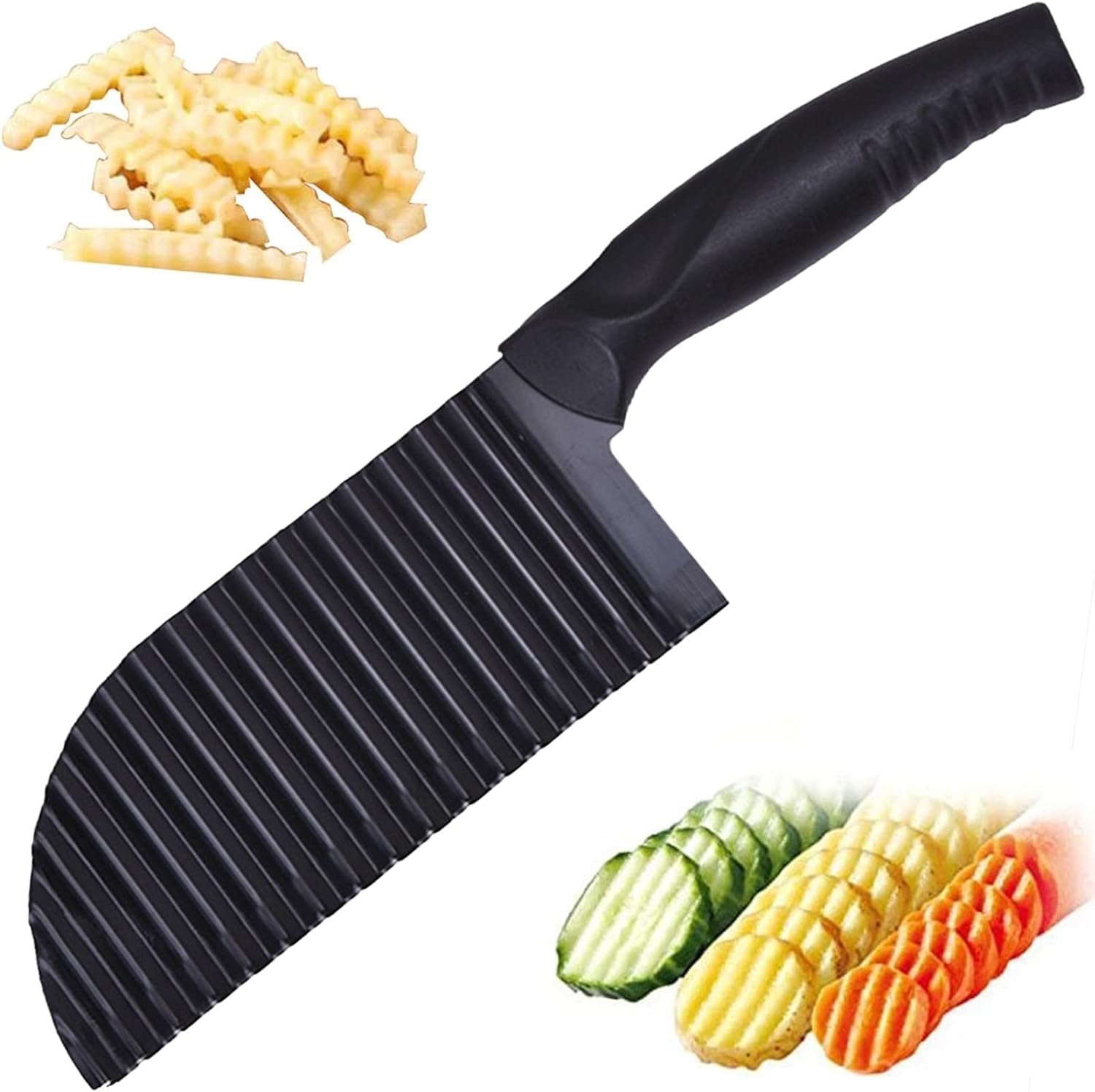 Wellenförmiger Kartoffelschneider Aus Edelstahl Für Pommes Frites, Gemüse, Karotten, Zwiebeln, Gurken, Schwarzen Reis