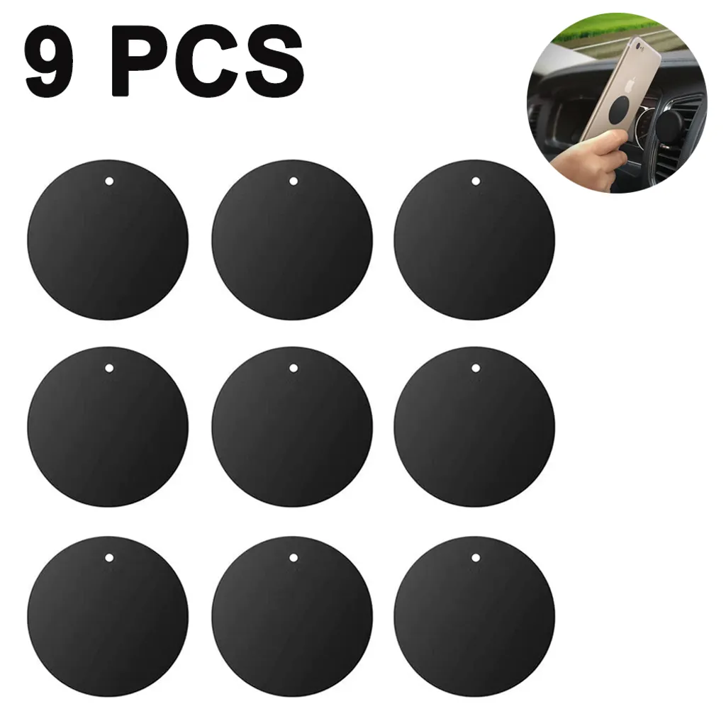 9 Stück Metallplatten Selbstklebend Mit 3m Kleber Für Magnet Kfz Handyhalter Fürs Auto Sehr Dünn Metallplatten Für Handy Und Tablet, Schwarz