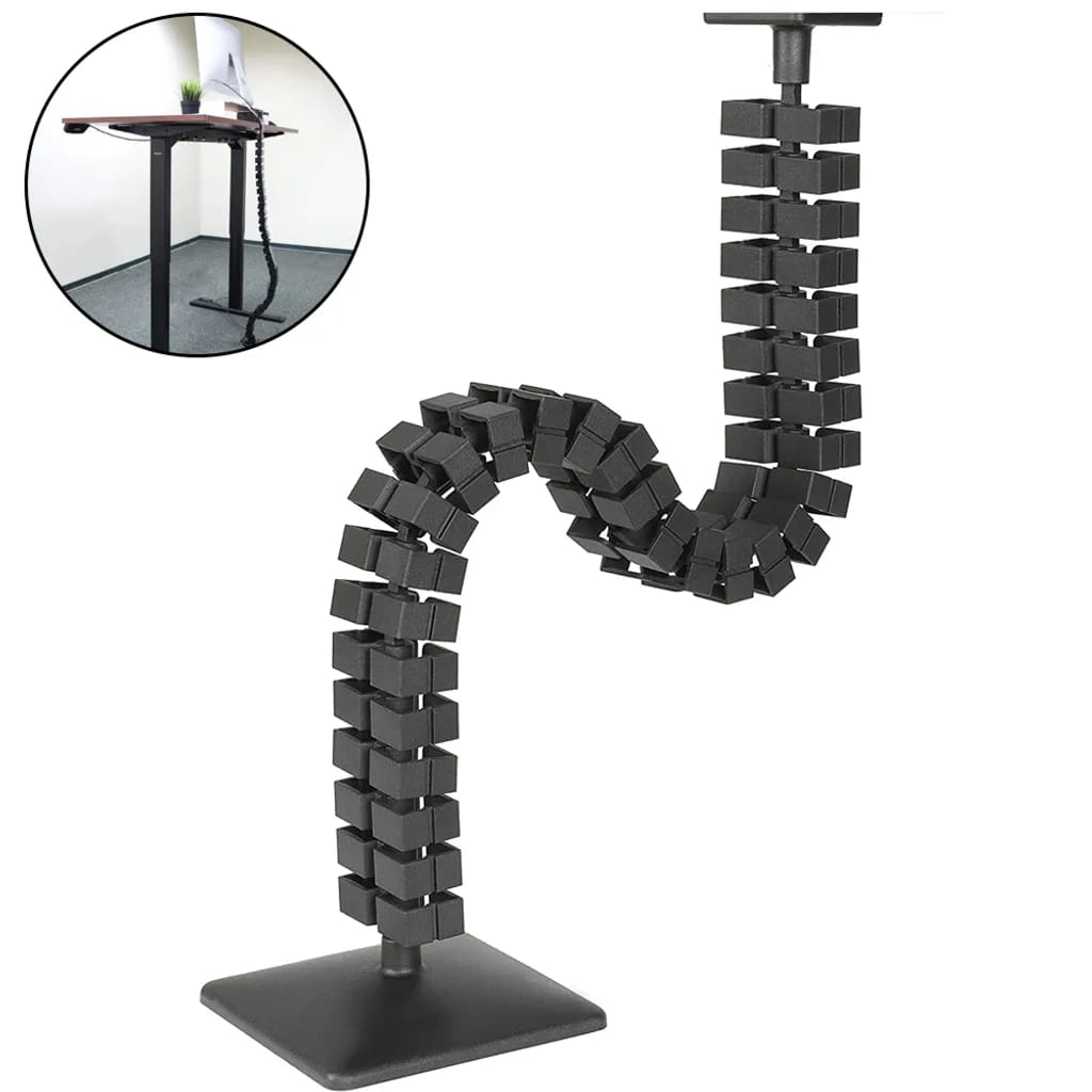 Kabelmanagement-rücken Flexibler Kabel-organizer Kabel-cover Schutz Für Untertisch-kabel-management (schwarz)