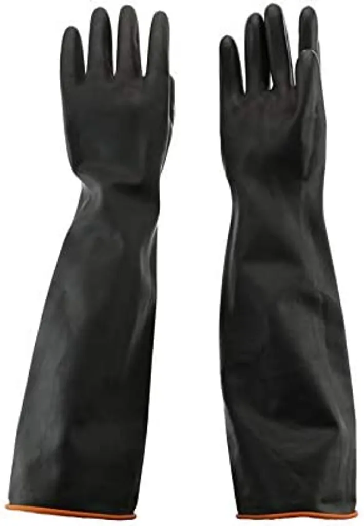 55cm Wasserdichte Gummihandschuhe Schutzhandschuhe Säure- Und Alkalibeständige Latex-handschuhe Für Arbeit, Haushalt, Autowäsche