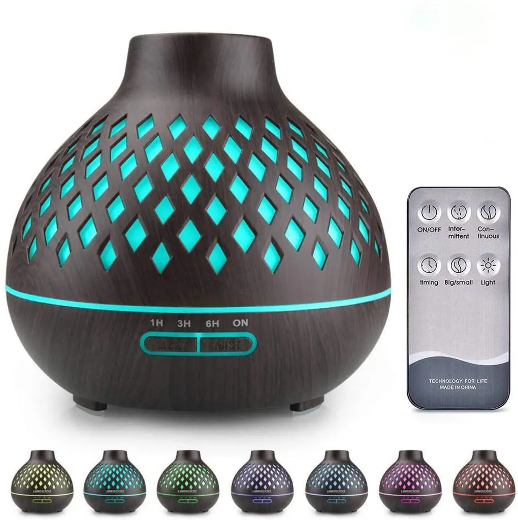 Duftdiffuser, 400ml Ultraschall-luftbefeuchter, Elektrische Duftlampe, Zerstäuber Mit 7-farben-led-lichtern, Für Zuhause, Yoga, Büro, Spa, Schlafzimmer