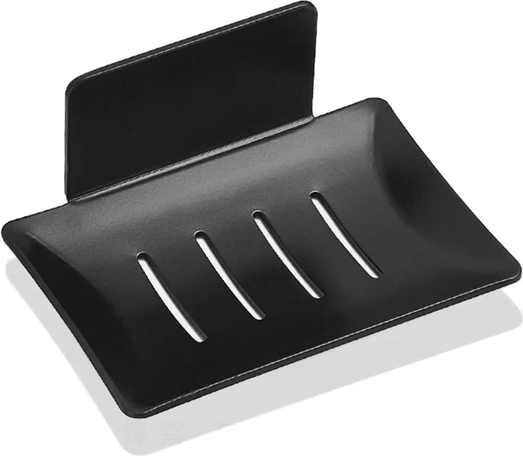 2er-pack Seifenhalter, Selbstklebende Seifenschale, Seifenhalter Aus Aluminium, Badregal, Schwarz (kein Bohren Erforderlich)