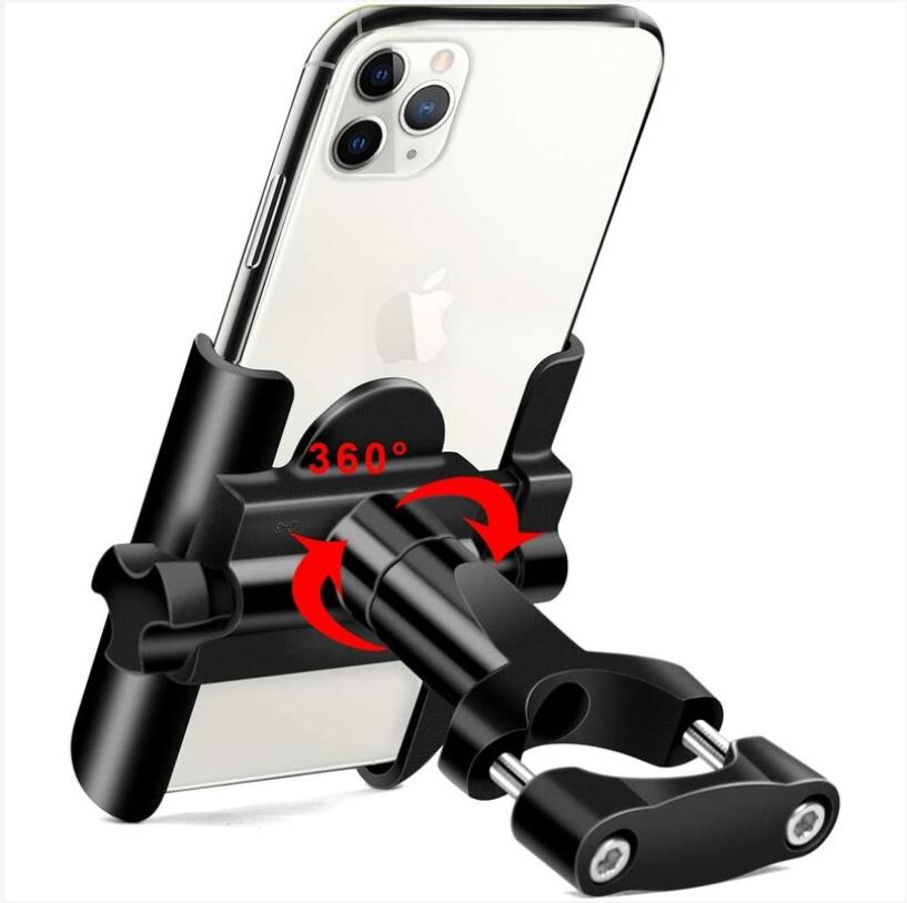 Einteilige Fahrrad-handyhalterung, 360° Drehbare Motorrad-handyhalterung, Handyhalterung Aus Aluminium Für Fahrräder/motorräder, Universelle Fahrradlenkerhalterung Für Smartphones (schwarz)
