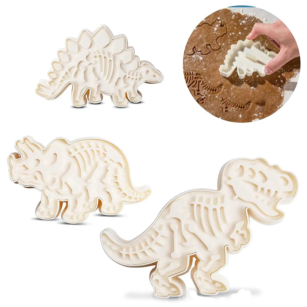 Dinosaurier-fondant-form 3 Stück Fondant-zuckerguss 3 Stück Set Cookie 3 Stück Set